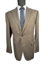 CHAPS Mens Brown GRAPH CHECK REG FIT 2 Button Sport Coat Blazer Jacket 42R