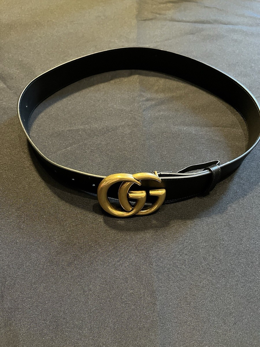 GUCCI ベルト Wide Black Leather Women's Belt With Double G Buckle | GUCCI® US