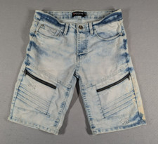 Southpole Shorts Youth Size 10 Blue Distressed Slim Fit Acid Wash Streetwear