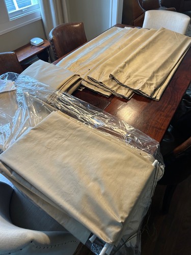 Pottery Barn 50"W x 84"L Parchment Dupioni Silk Curtains - Picture 7 of 7