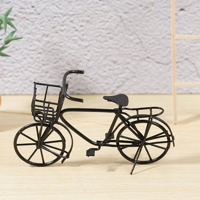 1:12 Miniature Furniture Black Metal Bicycle R4G6 Toy T4V0 For W1B0 1:12 Miniature Furniture Black Metal Bicycle R4G6 Toy T4V0 For W1B0