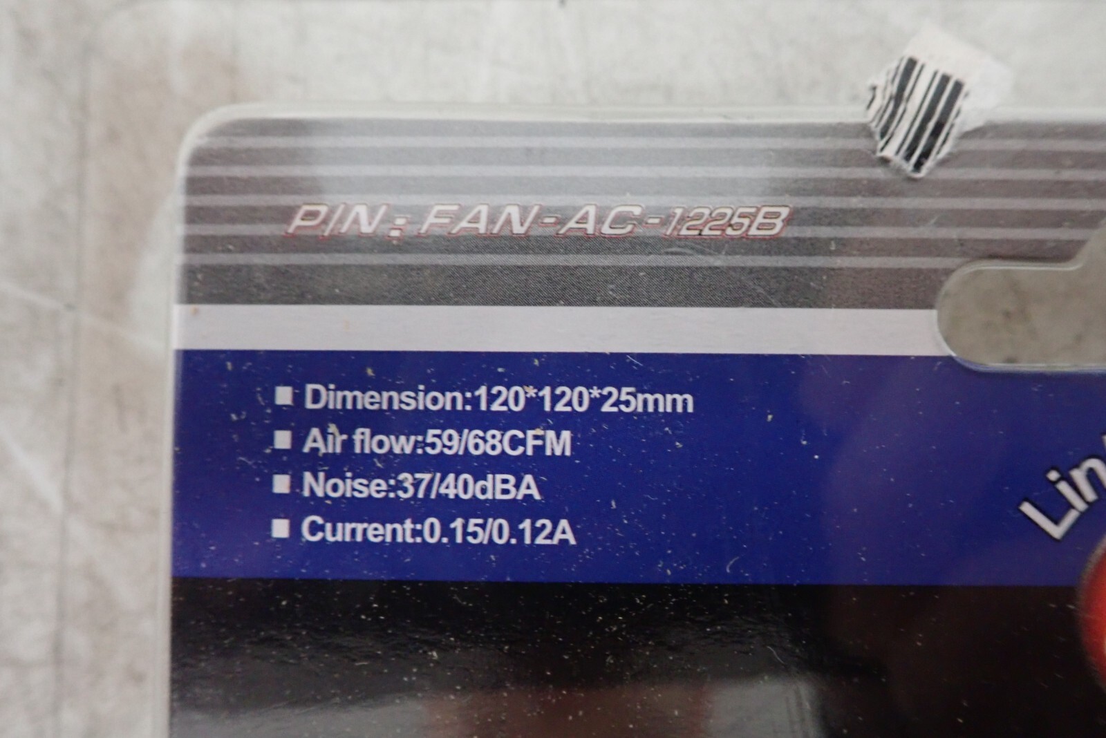 Link Depot AC Fan FAN-AC-1225B - NEW