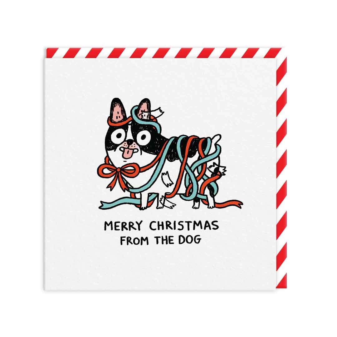 Funny Christmas Card From the Dog - Humorous Illustrated Cute Xmas Card