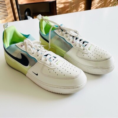 Nike SIZE 14 Men's Air Force React 'Sail Barely Volt' white