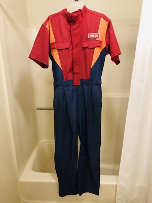 Vintage ￼ENEOS Japan Racing Overalls Coveralls Suit L Motorcycle Oil Race Car