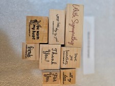 rubber stamps for crafting- words of thank you, love, kindness etc.