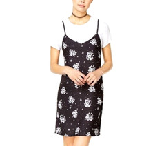 Shift Women's Printed Cami Dress, Black,L