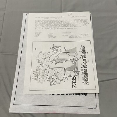 TRI CHEM 6973 7335 KISSING IS CATCHING GIRL BOY FLOWERS w/ Instructions