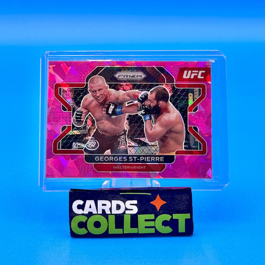 George St-Pierre 2022 Panini Prizm UFC Cracked Pink Ice Prizm Card #61