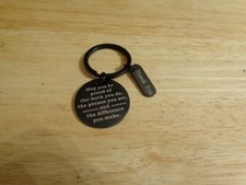 Keychain - "Thank You" in Rectangle- "Be Proud of the work you do" in Circle