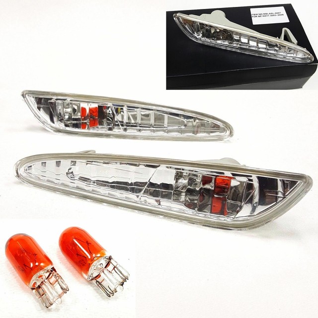 Fit 20032006 W211 E320 E550 E55 Euro Front Side Marker Lights Set