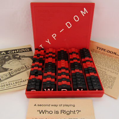 Vintage TYP-DOM Kreuzworträtsel - Domino Wort Fliesenspiel. Made In Austria.