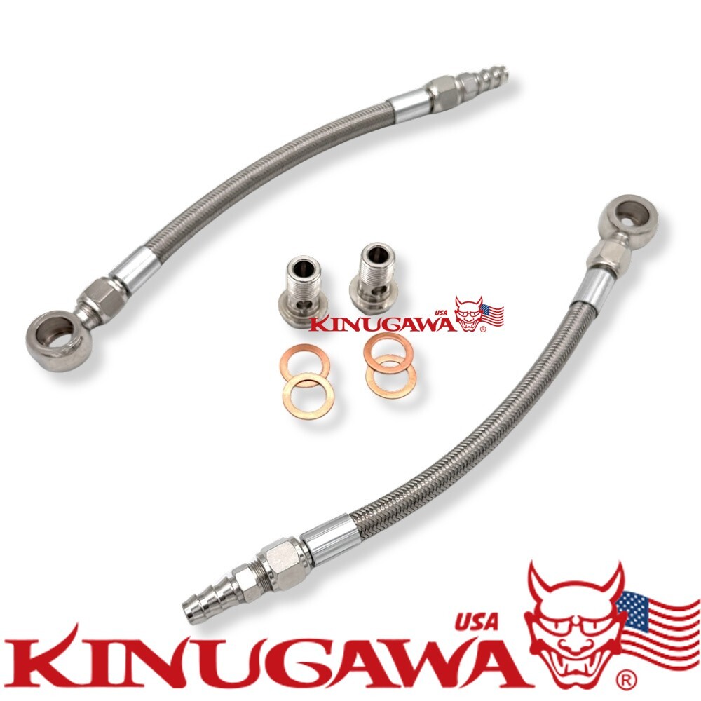 Turbo Banjo bolt kit M18x1.5mm T4 T04B T04E T04Z -6AN - KINUGAWA TURBO USA