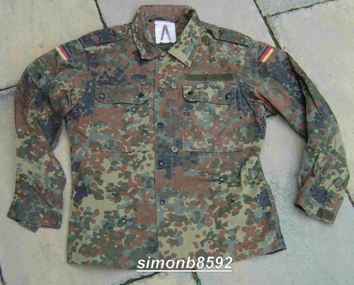 GERMAN ARMY SURPLUS ISSUE FLECKTARN CAMOUFLAGE COMBAT SHIRT LIGHTWEIGHT JACKET