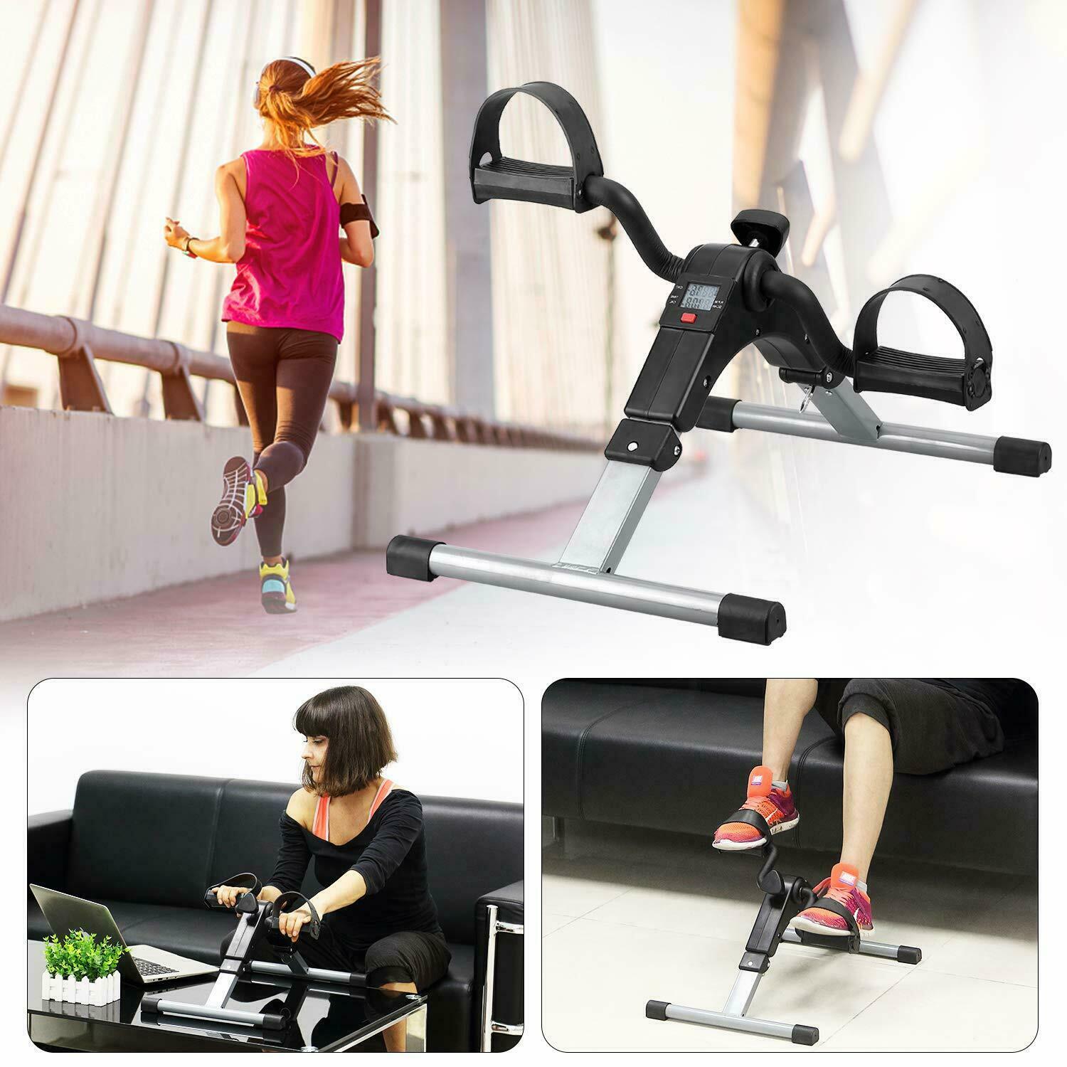 EVOLAND Mini Vélo D'Appartement Pliable - Pédalier Résistance Réglable Avec Écran LCD Pour Jambes Et Bras, Idéal Maison Et Bureau