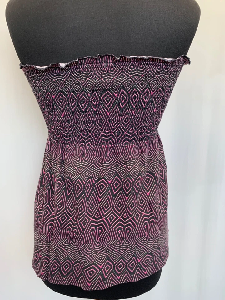 Top halter para mujer E-Vie talla 14 rosa negro algodón a rayas Foto 4 de 4