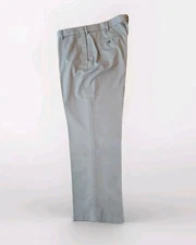 Perry Ellis Portfolio Lt Brown Flat Front Dress Pants Mens Size  36x32 Pre Owned