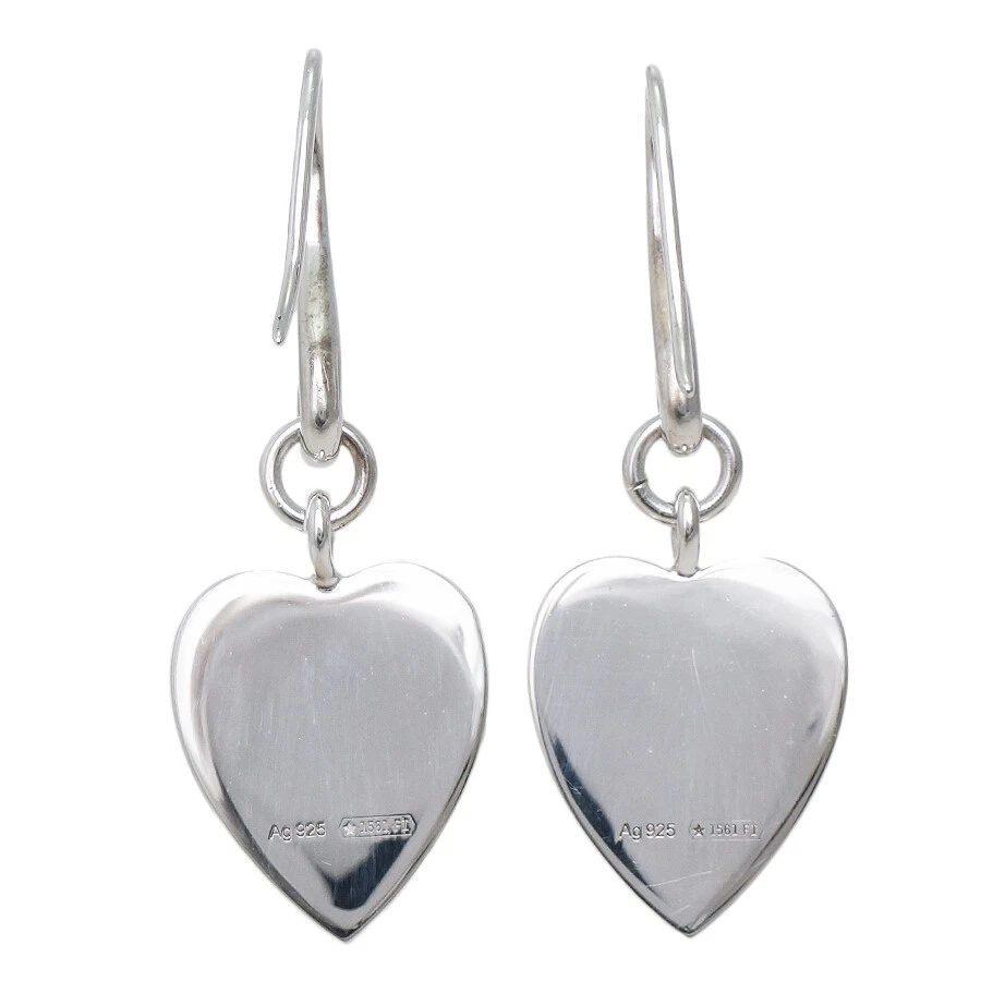 Boucles d'oreilles GUCCI crochet argent 925 AG925 SV925 motif cœur accessoires pour femmes 7,3 g