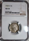 NGC AU-53 1920-S Buffalo Nickel, Razor-Sharp, Lustrous, Scarce Date!