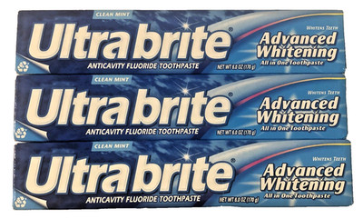 Colgate Ultra Brite Advanced Whitening Toothpaste Clean Mint 6 oz Lot of 3