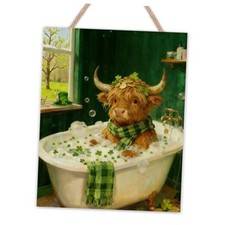 Highland Cow Decor, St Patricks Day Bathroom Decor, Irish Gifts St. Patrick's
