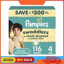 Pampers Swaddlers Diapers, Size 4, 116 Count
