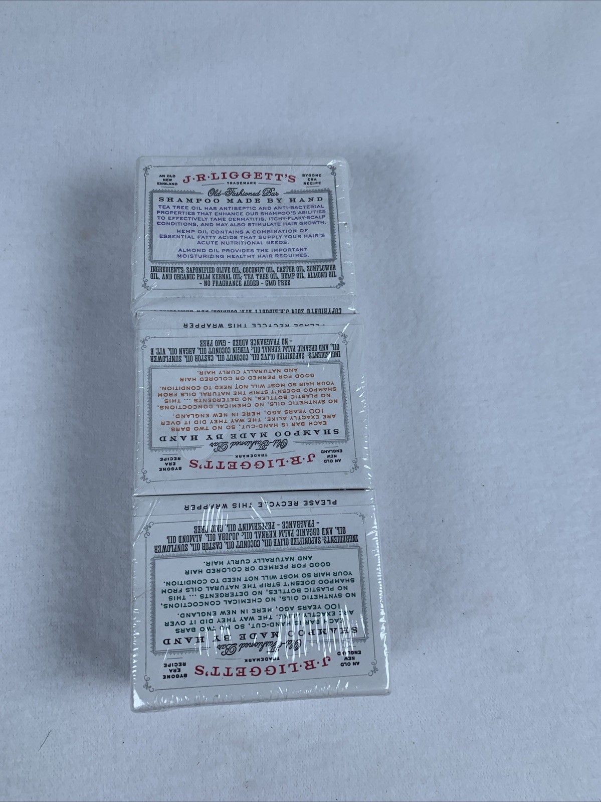 New Variety 3 Bars J.R. Liggett's Old-Fashioned Shampoo 3.5oz Healthy Clean Hair