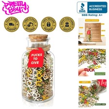 Humorous 9 oz Gift Jar Featuring 200 Colorful Wooden Letters for All Occasions