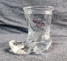 Vtg. Crown Royal shot glass/tooth pick hold-Boot shape National Finals 1998 LV.