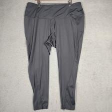 Adidas Tights Women's 4X Plus Carbon Gray High-Waist Ankle Zip Performance NWT