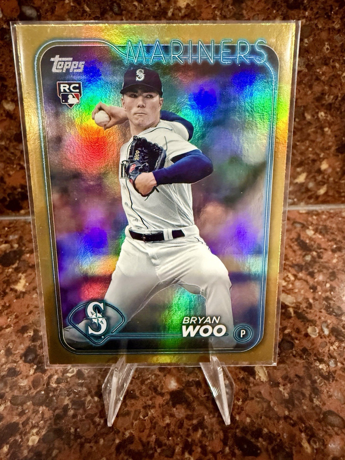 2024 Topps Series 1 Gold Foil Bryan Woo #12 Rookie RC