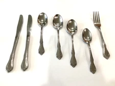 ROGERS CUTLERY CO FLATWARE MANSFIELD MCM FORKS KNIVES SPOONS LOT OF 7