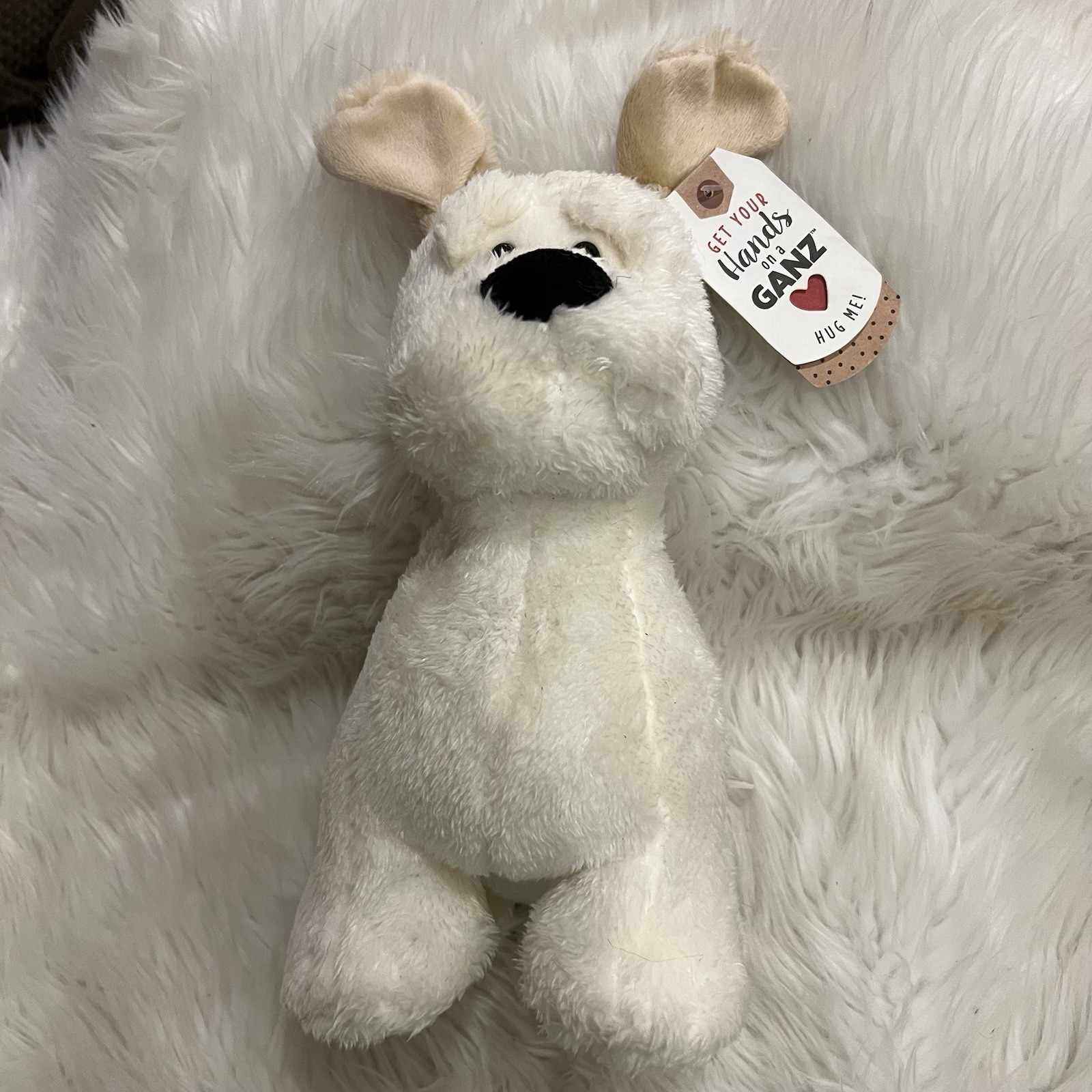 Ganz Ralph the Dog Plush Off White Beige Ears Stuffed Animal Tags 9” thumbnail 3
