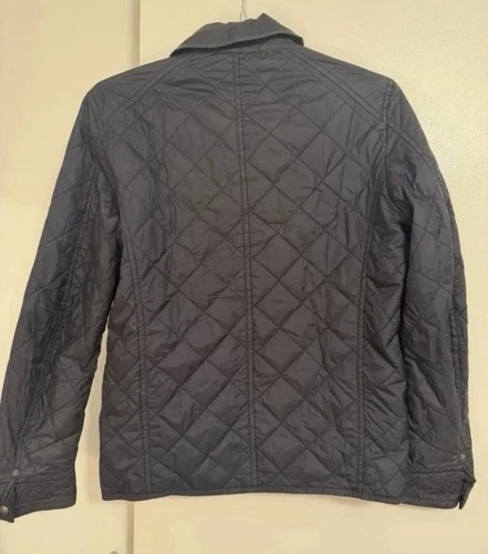 Banana Republic Men’s Navy Quilted Jacket S Full Zip Pockets Point Collar image 4