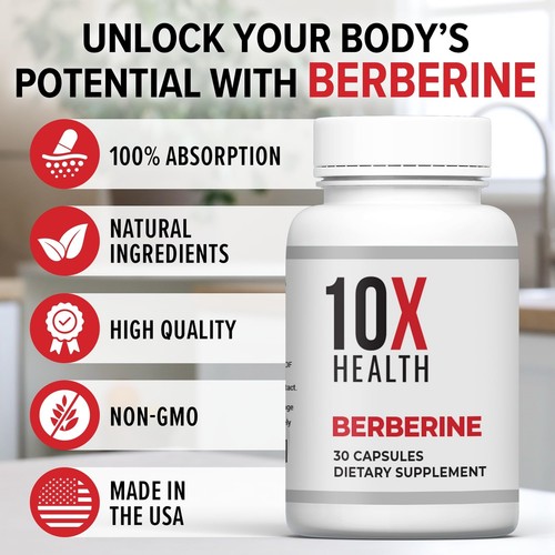 1-3PCS 10X Health Berberine Supplement - Supports Cardiovascular and Gut Health - Picture 6 of 14