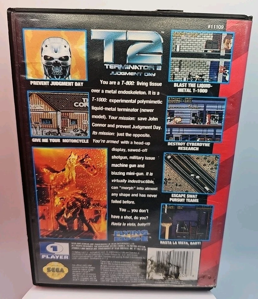 T2: Terminator 2 Judgment Day (Sega Genesis, 1993) With Box & Artwork - Image 2 of 4