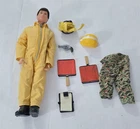 J-595 VINTAGE 1960/70'S HASBRO 12" GI JOE BRUNETTE FLOCKED HAIR ACTION FIGURE