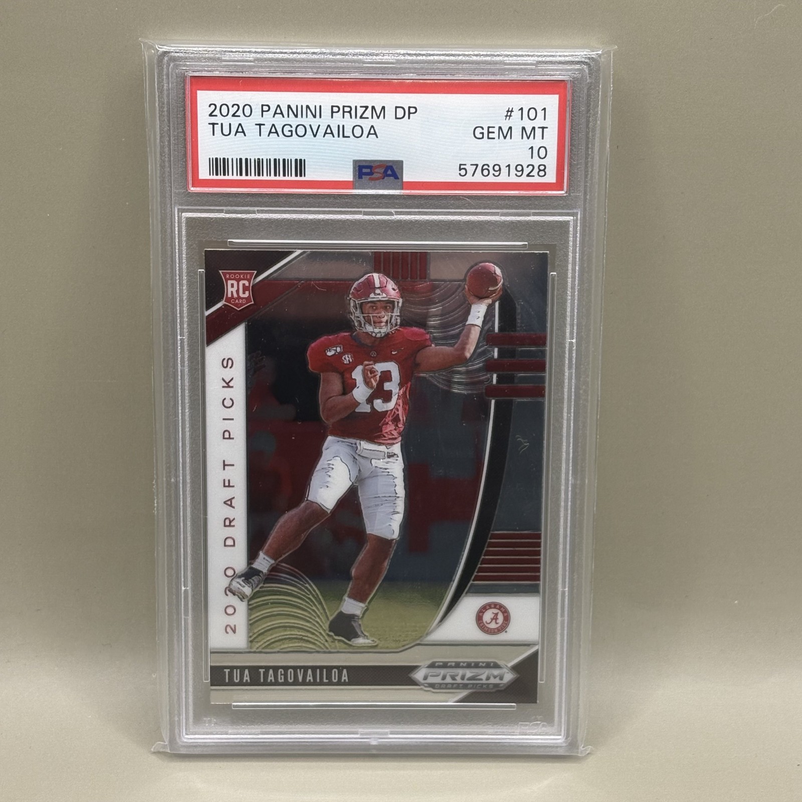 2020 Tua Tagovailoa Rookie Panini Prizm Draft Picks #101 PSA 10 GM MT