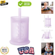Silicone Training Cup with Straw Lid  Babies Water Drinking Cup  6 Mo Infa...