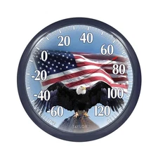 Taylor Bald Eagle Indoor Outdoor Dial Thermometer, Easy to Read Wall Decor for P