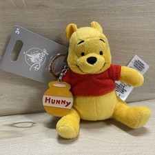 Disney Parks Winnie The Pooh Plush Keychain With Hunny Charm New With Tag