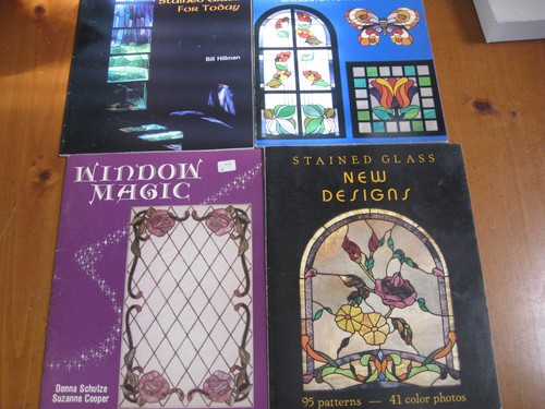 Stained Glass Pattern Books Lot of 4 Various Themes