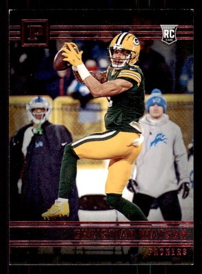 2022 Panini Chronicles #PA-14 Christian Watson Panini Pink Green Bay Packers