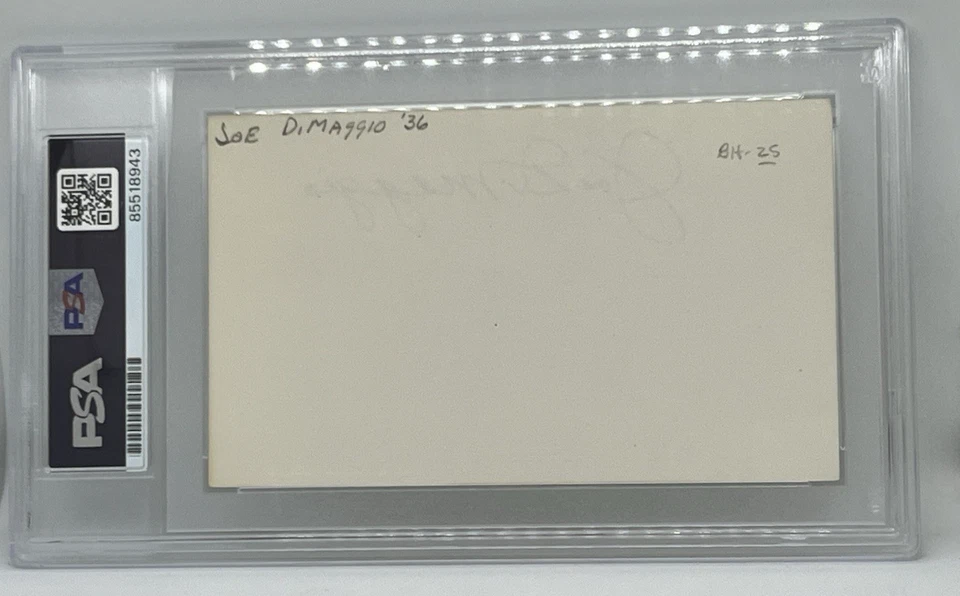 Joe DiMaggio Signed Index Card – PSA/DNA GEM MT 10 Auto –NY Yankees Hall of Fame - Image 4 of 4
