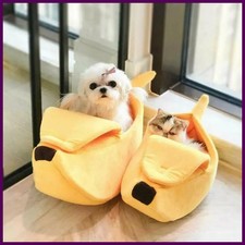 Funny Banana Cat Bed House Cute Cozy Cat Mat Beds Warm Durable Portable Pet.