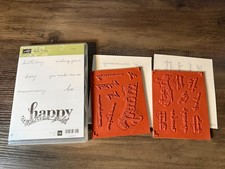 Stampin Up Cling Mount Stamp Set Happy Wishes