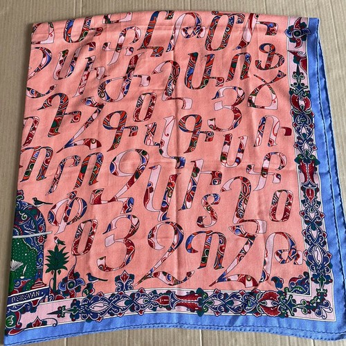 Hermes cashmere silk 54"x54" Lettres D’Erevan shawl 140 cm - Picture 6 of 14
