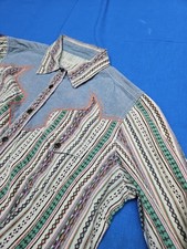 Ryan Michael Western Snap Shirt SOUTHWESTERN Aztec Turquoise Brown Coral Medium