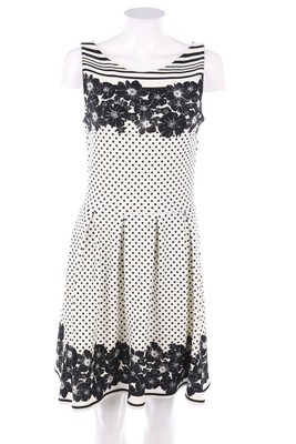 FAS FILLE A SUIVRE Abendkleid Cocktailkleid Blumen Print D 36 schwarz-weiß