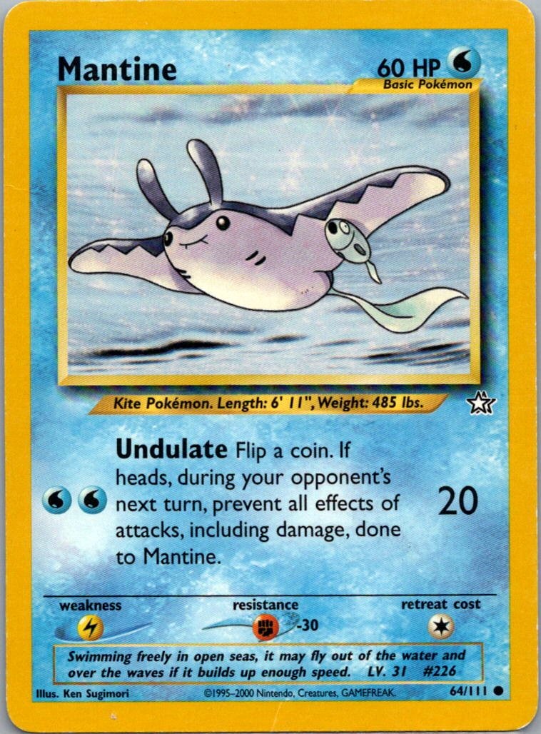 Pokemon TCG Mantine 64/111 Neo Genesis D